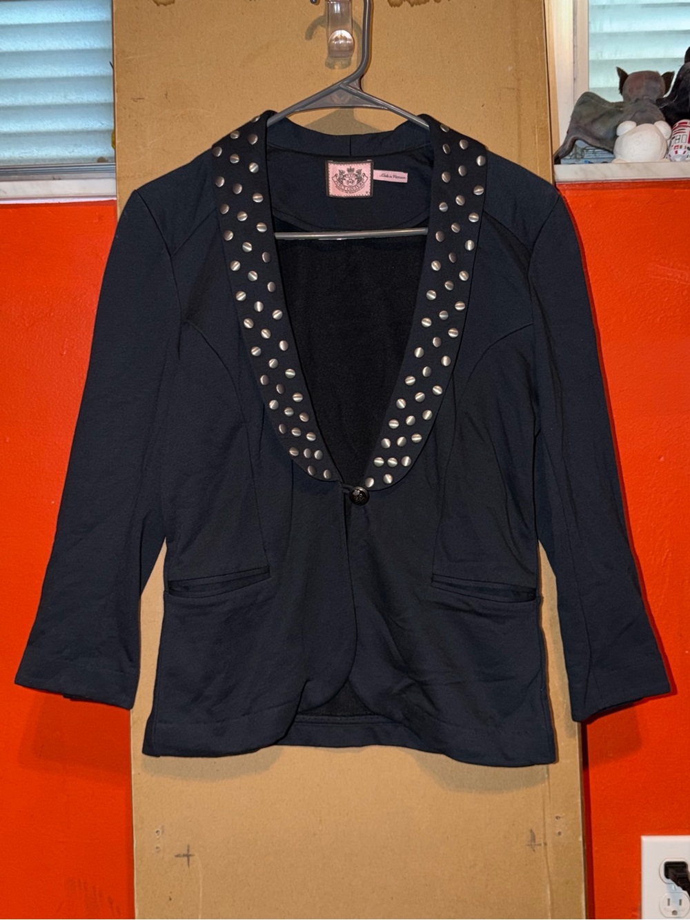 Juicy Couture Black Blazer with Studded Collar